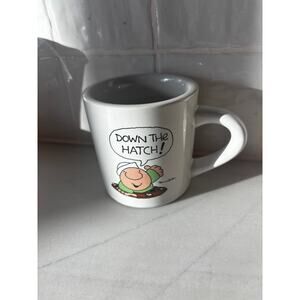 Vintage ZIGGY Stoneware Cup coffee Mug "down the hatch" 1983 Tom Wilson